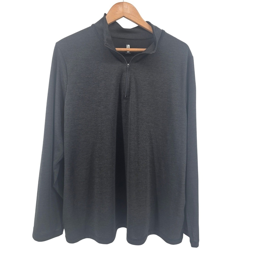 Ideology Pullover Mens XXL 1/4 Zip Charcoal Gray Heather Long Sleeve EUC